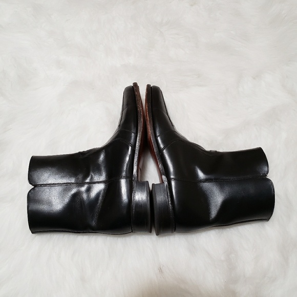 STAFFORD Men's Black Leather Dress Zipper Size 10 - Picture 5 of 8